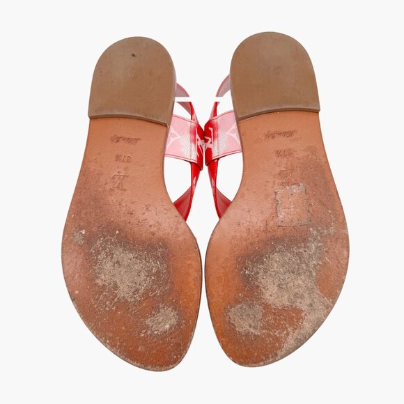 Louis Vuitton Palma Flat Sandals Size 37.5 US 7.5 Pink Ombre LV Criss Cross - Picture 12 of 16